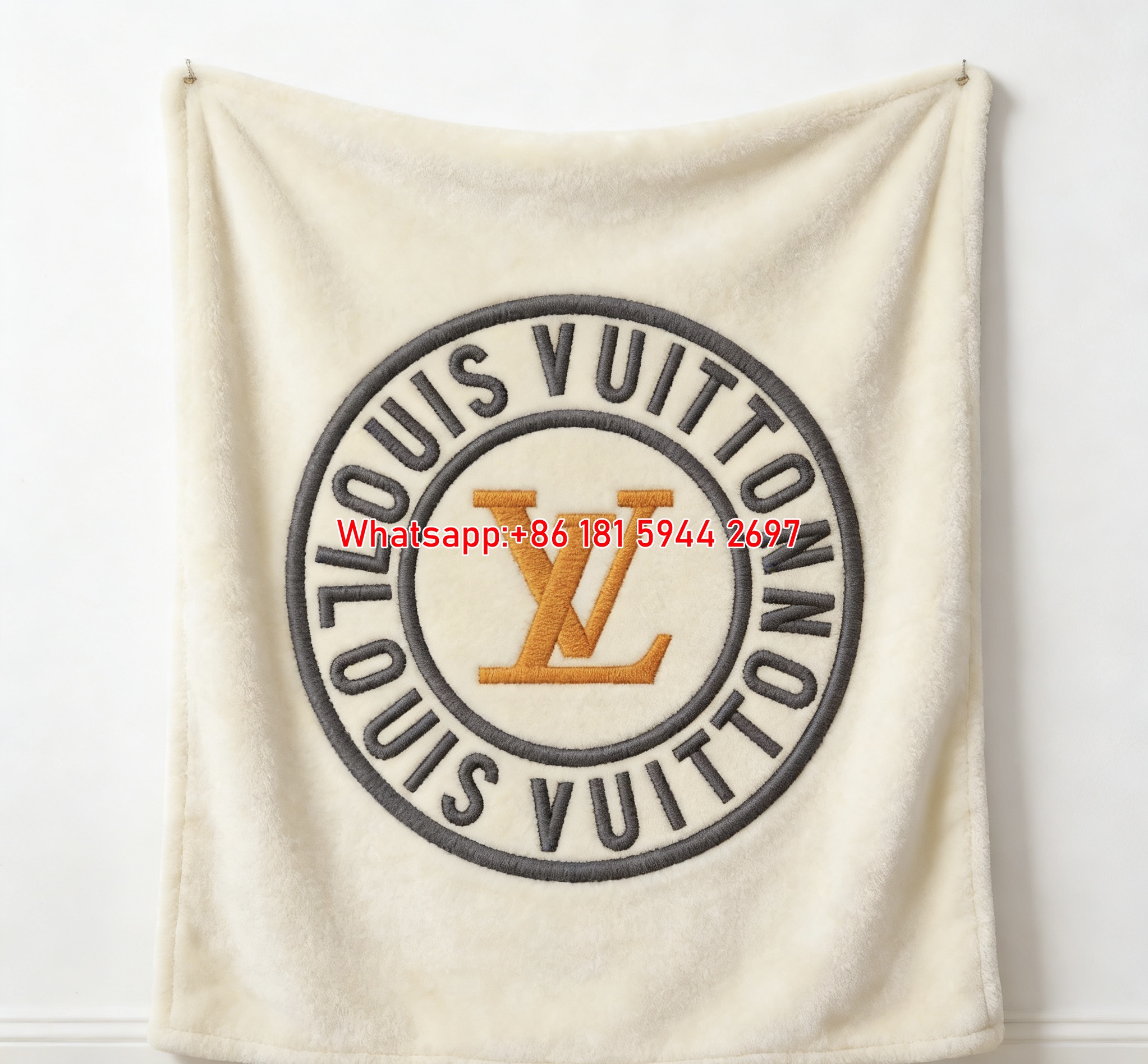 LV Circular Monogram Blanket Louis Vuitton Logo Flannel Throw 045
